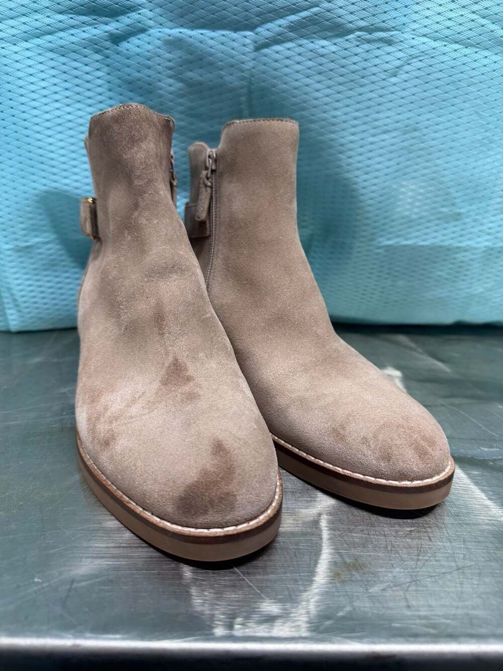 Cole Haan Hampshire Buckle Bootie Size 7B DK Latte Suede
